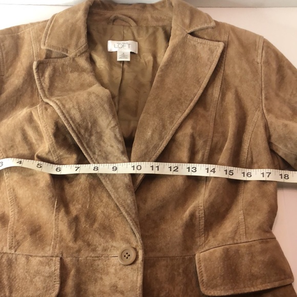 Ann Taylor Loft Suede Leather Brown Jacket Women’s Size 6 - Picture 5 of 8